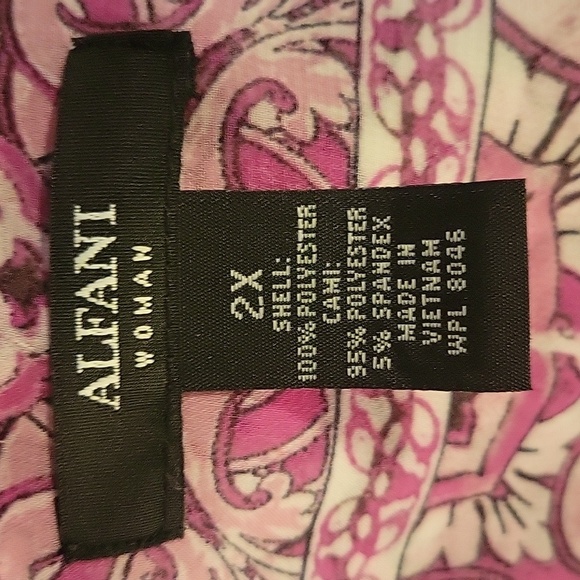 Alfani Womens Printed Diamond Mosaic Orchid Dolman-Sleeve, Bubble-Hem Blouse, 2X - Picture 10 of 10